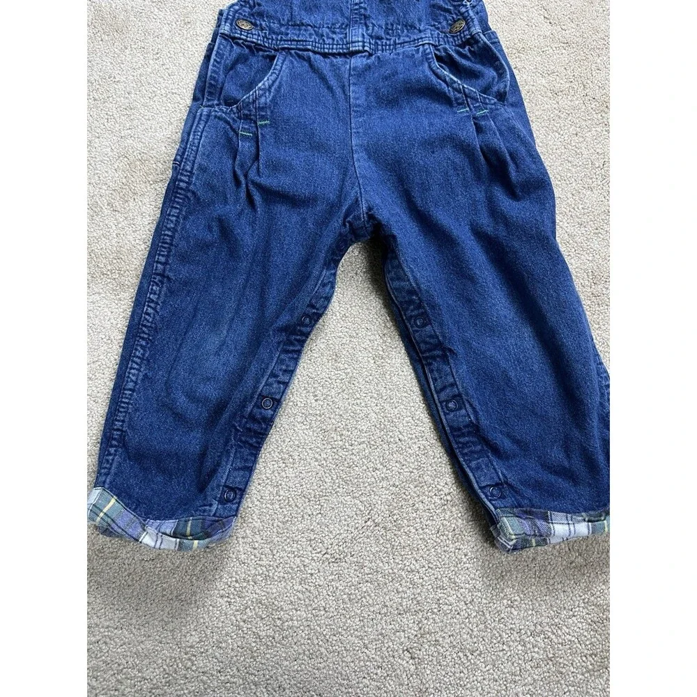 VTG 90s OshKosh B'Gosh Unisex Toddler 4T‎ Denim Overalls Vestbak Lined USA Made